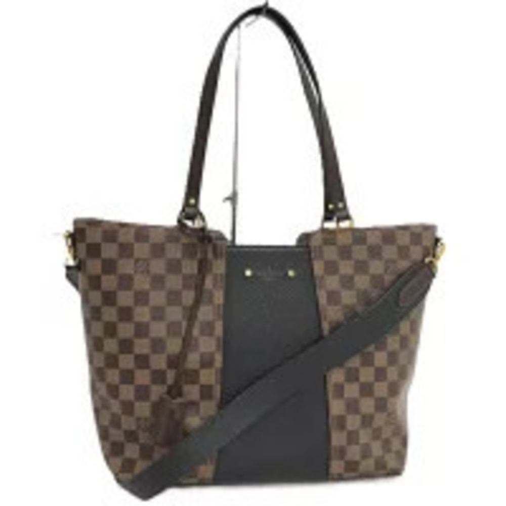 LOUIS VUITTON Jersey Handbag Damier Ebene Brown